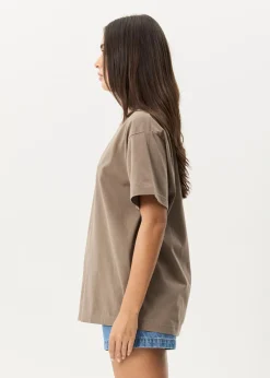 Tees & Shirts|T-Shirts<Afends Genesis  - Heavyweight Boxy Tee Fossil