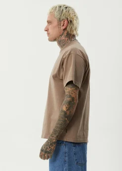 Tees & Shirts|T-Shirts<Afends Genesis  - Heavyweight Boxy Tee Fossil