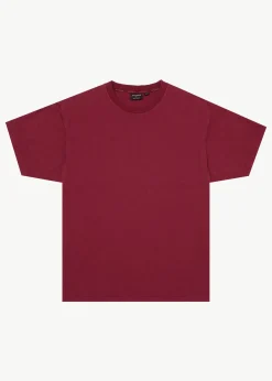 T-Shirts|Tees & Shirts<Afends Genesis  - Heavyweight Boxy Tee Washed Burgundy