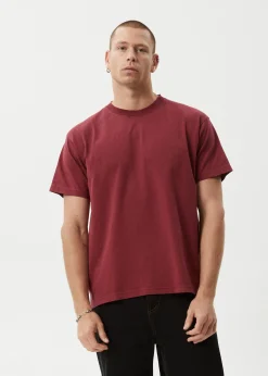 T-Shirts|Tees & Shirts<Afends Genesis  - Heavyweight Boxy Tee Washed Burgundy