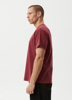 T-Shirts|Tees & Shirts<Afends Genesis  - Heavyweight Boxy Tee Washed Burgundy