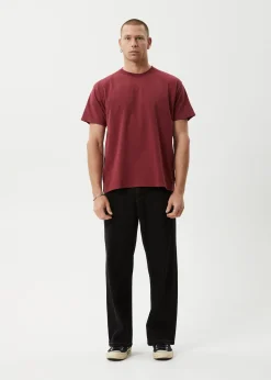 T-Shirts|Tees & Shirts<Afends Genesis  - Heavyweight Boxy Tee Washed Burgundy