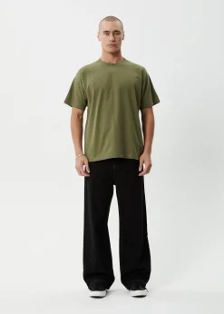 T-Shirts|Tees & Shirts<Afends Genesis  - Heavyweight Boxy Tee Military