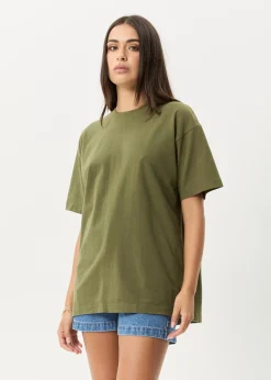 T-Shirts|Tees & Shirts<Afends Genesis  - Heavyweight Boxy Tee Military