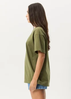 T-Shirts|Tees & Shirts<Afends Genesis  - Heavyweight Boxy Tee Military