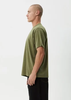 T-Shirts|Tees & Shirts<Afends Genesis  - Heavyweight Boxy Tee Military