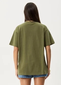T-Shirts|Tees & Shirts<Afends Genesis  - Heavyweight Boxy Tee Military