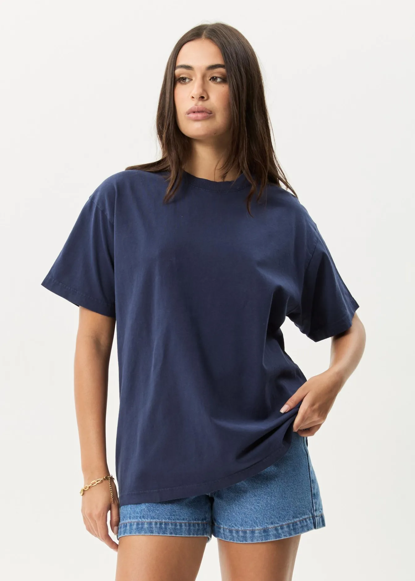 T-Shirts|Tees & Shirts<Afends Genesis - Heavyweight Boxy Tee Washed Deep Sea
