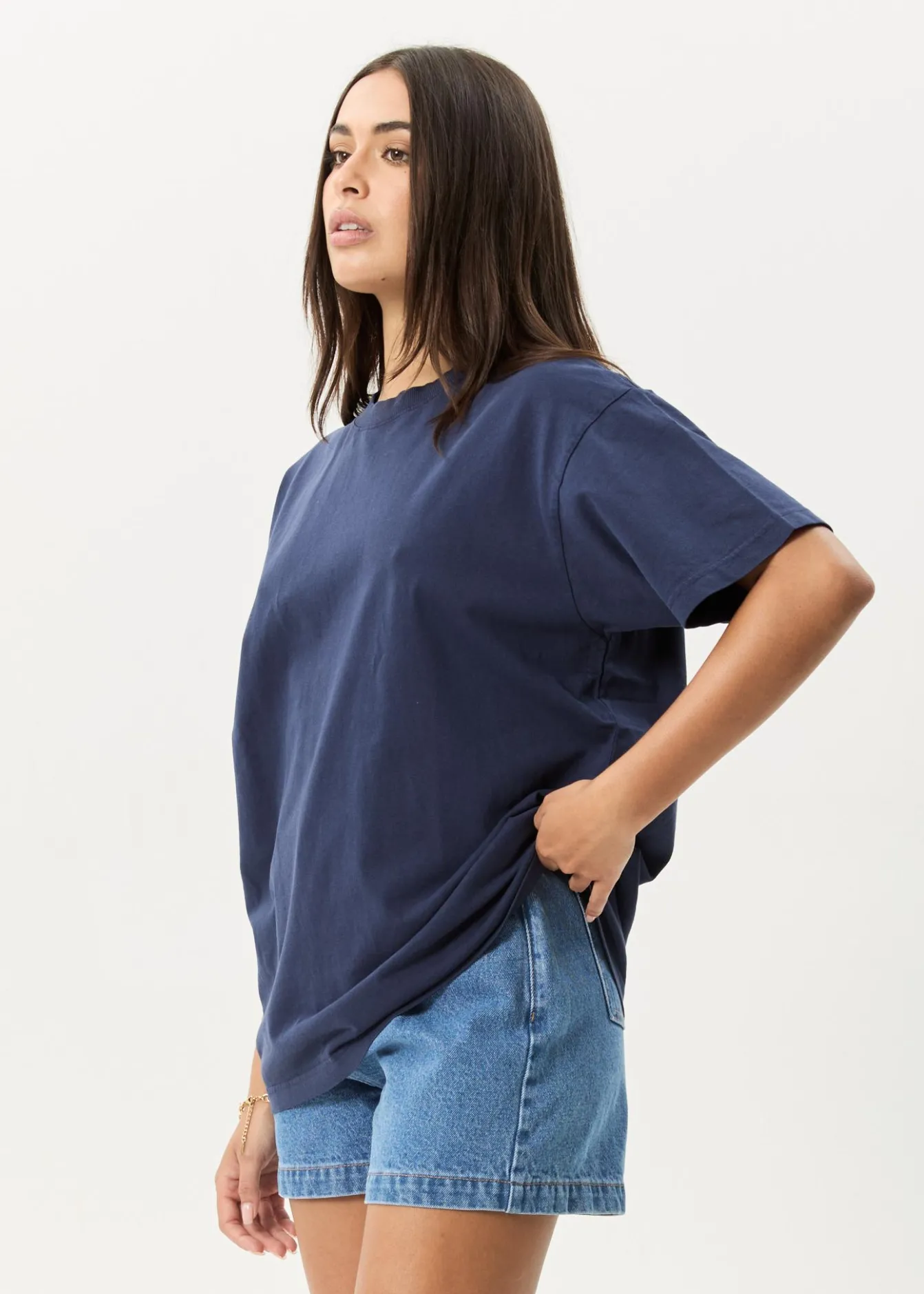T-Shirts|Tees & Shirts<Afends Genesis - Heavyweight Boxy Tee Washed Deep Sea