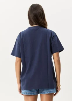 T-Shirts|Tees & Shirts<Afends Genesis - Heavyweight Boxy Tee Washed Deep Sea