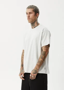 T-Shirts<Afends Genesis  - Heavyweight Boxy Tee Grey Marle