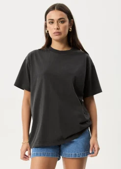 T-Shirts|Tees & Shirts<Afends Genesis  - Heavyweight Boxy Tee Stone Black