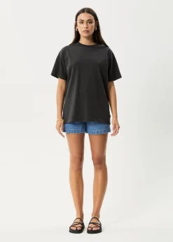 T-Shirts|Tees & Shirts<Afends Genesis  - Heavyweight Boxy Tee Stone Black