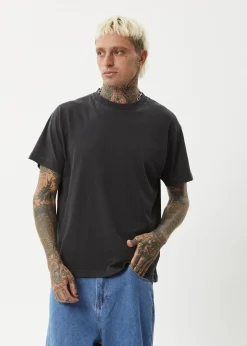 T-Shirts|Tees & Shirts<Afends Genesis  - Heavyweight Boxy Tee Stone Black