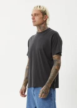 T-Shirts|Tees & Shirts<Afends Genesis  - Heavyweight Boxy Tee Stone Black