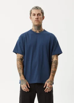T-Shirts<Afends Genesis  - Heavyweight Boxy Tee Navy