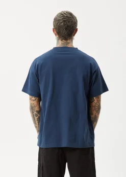 T-Shirts<Afends Genesis  - Heavyweight Boxy Tee Navy