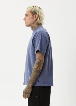 T-Shirts<Afends Genesis  - Heavyweight Boxy Tee Washed Marlin