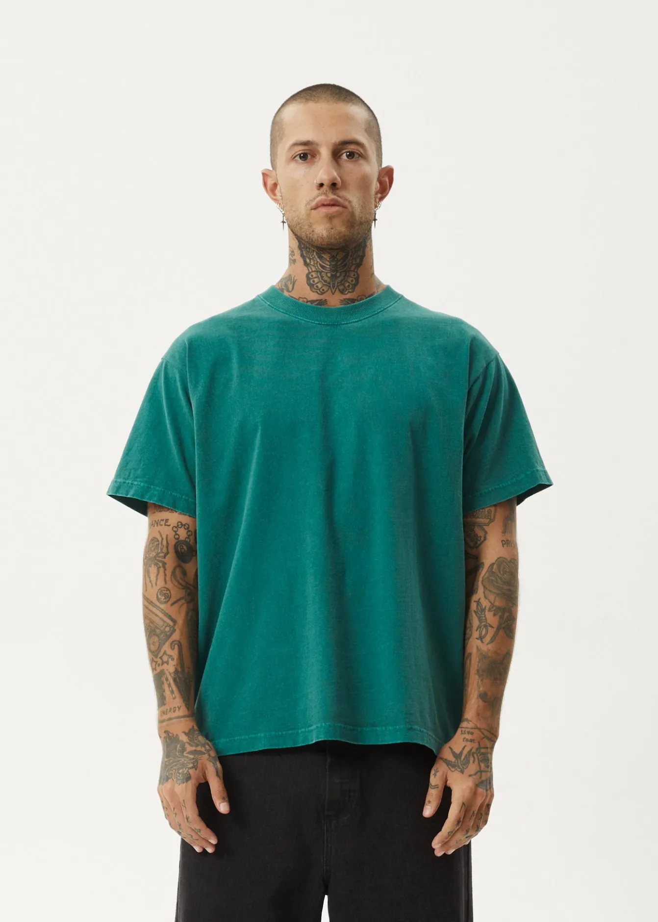 T-Shirts<Afends Genesis - Heavyweight Boxy Tee Washed Pine
