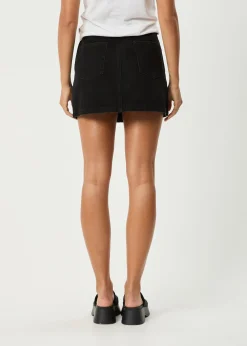 Skirts|Essentials<Afends Georgia  - Denim Skirt Washed Black