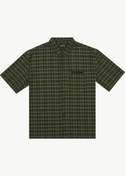 Shirts|Sets & Co-Ords<Afends Ghost  - Short Sleeve Shirt Oil Green