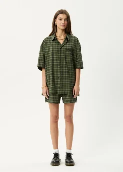 Shirts|Sets & Co-Ords<Afends Ghost  - Short Sleeve Shirt Oil Green