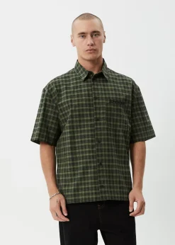 Shirts|Sets & Co-Ords<Afends Ghost  - Short Sleeve Shirt Oil Green
