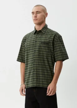 Shirts|Sets & Co-Ords<Afends Ghost  - Short Sleeve Shirt Oil Green