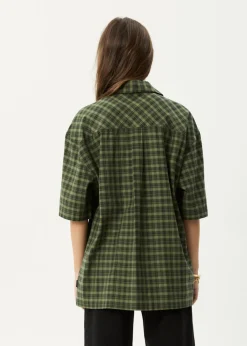 Shirts|Sets & Co-Ords<Afends Ghost  - Short Sleeve Shirt Oil Green