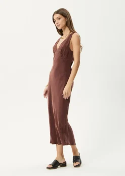 Dresses<Afends Gia  - Cupro Maxi Dress Hazelnut