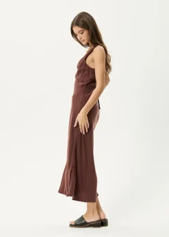 Dresses<Afends Gia  - Cupro Maxi Dress Hazelnut