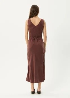 Dresses<Afends Gia  - Cupro Maxi Dress Hazelnut