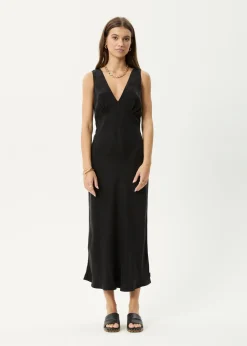 Dresses<Afends Gia  - Cupro Maxi Dress Black