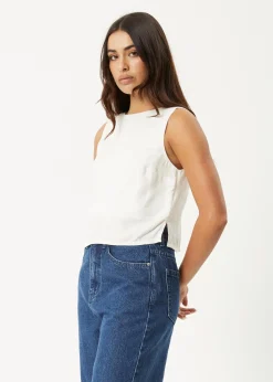 Sleeveless<Afends Gia  - Cupro Top Off White