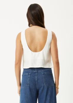 Sleeveless<Afends Gia  - Cupro Top Off White