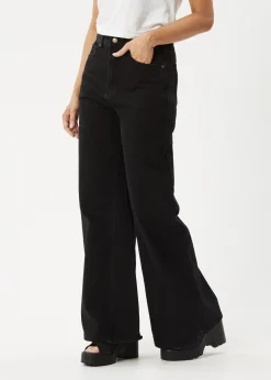 Jeans<Afends Gigi  - Denim Flared Jean Washed Black