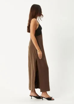 Dresses<Afends Giselle  - Cupro Maxi Dress Coffee