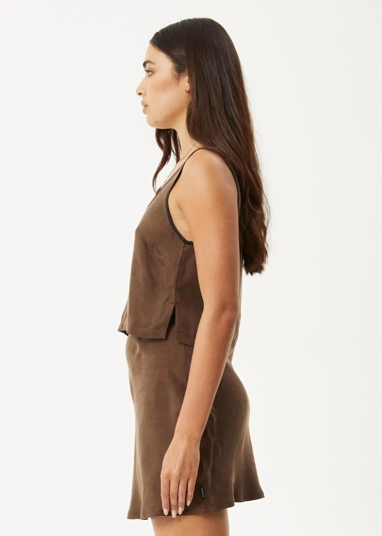 Sets & Co-Ords|Sleeveless<Afends Giselle - Cupro Tank Coffee