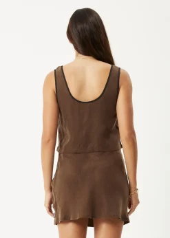 Sets & Co-Ords|Sleeveless<Afends Giselle - Cupro Tank Coffee