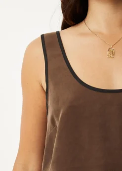 Sets & Co-Ords|Sleeveless<Afends Giselle - Cupro Tank Coffee