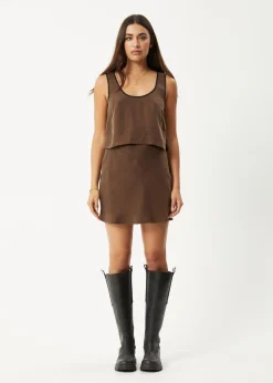Sets & Co-Ords|Sleeveless<Afends Giselle - Cupro Tank Coffee