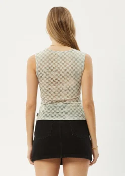 Sleeveless<Afends Glasshouse  - Sheer Tank Sand Checker