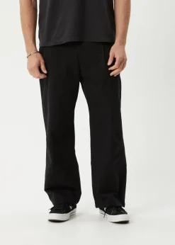 Pants<Afends Glider  - Pleated Pant Black