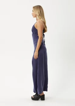 Dresses<Afends Grace  - Cupro Maxi Dress Navy