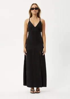 Dresses<Afends Grace  - Cupro Maxi Dress Black
