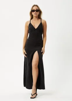 Dresses<Afends Grace  - Cupro Maxi Dress Black