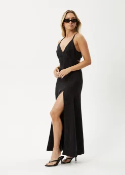 Dresses<Afends Grace  - Cupro Maxi Dress Black