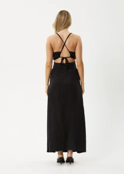Dresses<Afends Grace  - Cupro Maxi Dress Black
