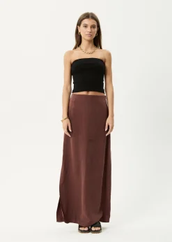 Skirts<Afends Grace  - Cupro Maxi Skirt Hazelnut