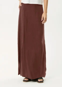 Skirts<Afends Grace  - Cupro Maxi Skirt Hazelnut